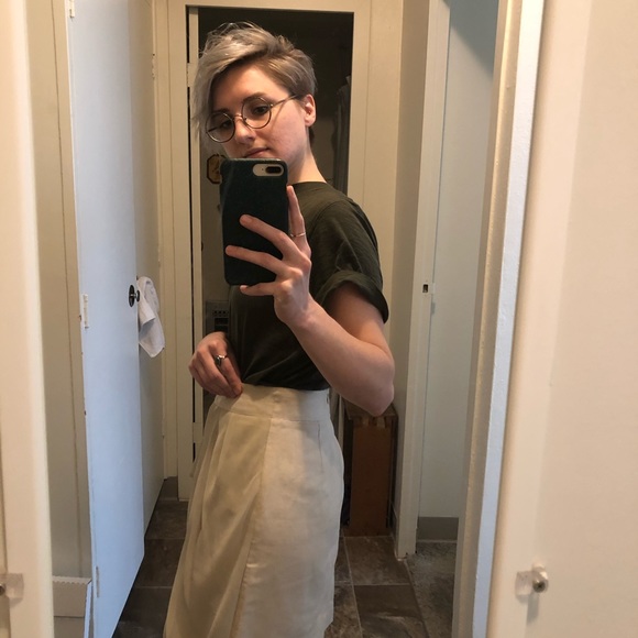 Anthropologie Baraschi Gold Drape Pencil Skirt 0 - Picture 6 of 6